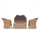 Лаунж-зона из искусственного ротанга, цвет соломенный 4SIS Равенна RS2C2T-4-SET
