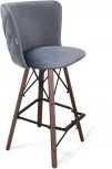 Стул барный Sheffilton SHT-ST36-3/S80 нейтральный серый/темный орех/черный