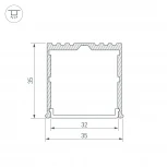 Профиль ARH-POWER-W35-2000 ANOD (Алюминий) 016138 Arlight