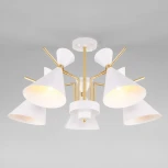 Потолочная люстра Wi-Fi на штанге Eurosvet Apart 70114/5 белый (220V, управление смартфоном, голосовое управление, умный дом - Minimir Home, Алиса, Маруся, Салют)