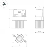 светильник магнитный MAG-ORIENT-BABY-R22-2W Warm3000 (BK, 24 deg, 48V) (Arlight, IP20 Металл) 043296
