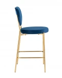 Стул полубарный Stool Group Барбара велюр королевский синий золотые ножки УТ000036054