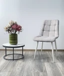 Стул CHIC VF-19/ VF-20 светло-серый/ серый, ткань/ белый каркас