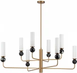 Потолочная люстра на штанге Odeon Light Lolla 4361/8 под латунь/металл/стекло/черный мрамор 8*E14 40W 220V