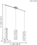 Подвесной светильник Eglo Bayman 92563 (220V, на проводе, круглые)