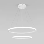 Умный подвесной светильник ярусный Eurosvet Collars 90264/2 белый (регулировка яркости, LED, 220V, пульт управления, на тросе)