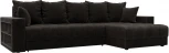 Диван угловой с декором и полкой Лига-050 НПБ Лига Диванов (Велюр) арт.128601
