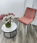 Обеденный стул M-City TINTIN BLUVEL-52 PINK / белый каркас