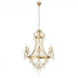 Подвесная люстра со стеклянными подвесками в форме подсвечника Loft It Foil 10430/6 (220V, на цепи, подсвечник, свеча)