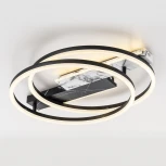 Потолочная люстра светодиодная 90Вт, с ПДУ, металл/акрил, черный/белый мрамор (регулировка яркости, 220V, круглые)