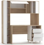 Письменный стол Woodville Комфорт 12.95 дуб сонома / белый PE шагрень 415713