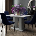 Стол обеденный Toscana (120+40) бетонный камень/белый бриллиант Top Concept 12865