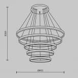 Подвесной светильник ярусный светодиодный Maytoni Rim MOD058PL-L200BK (220V, на тросе)