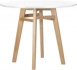 Стол обеденный ALBERT'90 (белая столешница, основание светлый бук)