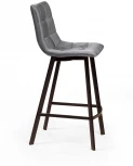 Стул полубарный UNO, бархат светло-серый 26/ чёрный профиль Top Concept UNO 74929