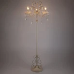 Торшер Eurosvet 12205 12205/3F белый (хрусталь Strotskis, подвески, выключатель, подсвечник, свеча, под старину)