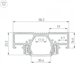 Профиль STRETCH-20-CEIL-D-CENTER-2000 BLACK (Arlight, Алюминий) 042946