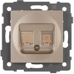 Механизм компьютерной розетки двойной SCT-MPC2-PL-GD-V (RJ-45, CAT6) (Arlight) 049850