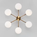 Умная потолочная люстра на штанге Eurosvet Frost 70154/6 латунь (220V, шарики)