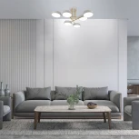 Потолочная люстра на штанге с таймером Escada Rune 10262/6LED 78Вт, с ПДУ, металл/акрил, белый/золото (220V)