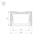 Профиль SL-SLIM20-H13-2000 ANOD (Алюминий) 023721 Arlight SL-SLIM