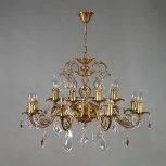 Подвесная люстра Ambiente by Brizzi Alicante 8888/8+8 AB Leaf Crystal (220V, на цепи, подсвечник, свеча)