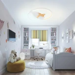 Потолочная люстра Natali Kovaltseva Kids INNOVATION STYLE 83124 самолёт с пультом ДУ, моб. приложением 100W, белый, LED