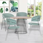 Стол Liverpool диам.110см, орех с хромированными ножками Bradex Home FR 0318