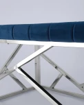 Банкетка-скамейка Stool Group АРТ ДЕКО велюр синий сталь серебро УТ000001880