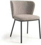 Стул Ciselia из светло-серой ткани букле и черными металлическими ножками La Forma (ex Julia Grup) арт.108349
