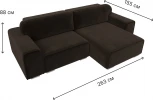 Диван угловой Лига-029 правый угол (Коричневый/Микровельвет) Лига Диванов арт.121919