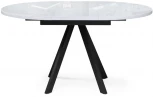 Стеклянный стол Woodville Трейси 110(150)х100х75 белый / черный 516562
