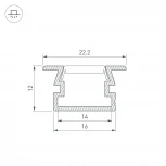 Профиль PDS-FS-2000 ANOD (Arlight, Алюминий) 038687