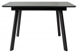 Стол АРУБА 120 нераздвижной МОНБЛАН, стекло/ ЧЕРНЫЙ каркас