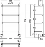 Полотенцесушитель водяной Margaroli Sole 442-4 золото