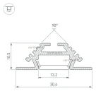 Профиль PHS-V-2000 ANOD (Алюминий) 013212 Arlight