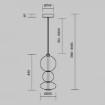 Подвесной светильник Maytoni Futuro MOD307PL-L24BS3K (LED, 220V, на проводе, шарики)