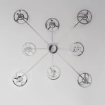 Потолочная люстра Wi-Fi на штанге Eurosvet Inari 60144/8 хром (220V, управление смартфоном, голосовое управление, умный дом - Minimir Home, Алиса, Маруся, Салют)