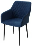 Стул BRANDY-X СИНИЙ #29, велюр / черный каркас