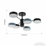 Потолочная люстра на штанге Arte Milano Ferrara 250906/6B Bk/Gr (LED, 220V, круглые)