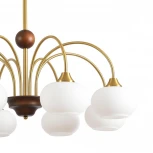 Потолочная люстра на штанге Lumion Larina 8323/8C латунь/белый, металл/стекло/дерево E27 8*60W 220V