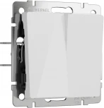 Перекрестный выключатель двухклавишный (белый акрил) Werkel W1123041 (a064016)