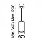 Подвесной светильник Orlo 3000K 1x12Вт 120° LED Maytoni Technical P085PL-12W3K-B (220V, на проводе, круглые)