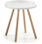 Журнальный стол La Forma (ex Julia Grup) Kurb (Белый/ Каучук,МДФ,Фанера,Дерево)