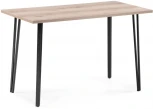 Стол Woodville Денвер Лофт 120 25 мм черный матовый / дуб делано светлый 516125