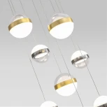 Подвесная люстра каскадная Odeon Light Roni 5037/84L ант.бронза/никель/прозрачн/молочный/металл/акрил LED 84W 4000K 4800лм