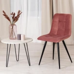 Стул CHILLY (mod. 7095-1) ткань/металл, 45x53х88 см, высота до сиденья 50 коралловый barkhat 15 /черный Tetchair 17240