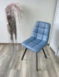 Стул CHILLI SQUARE HK017-17 глубокий голубой, PU/ черный каркас