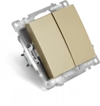 Переключатель двухклавишный (золото) Stekker Катрин 49220