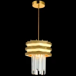 Подвесной светильник Natali Kovaltseva Spear 76013/1W GOLD (220V, хрусталь, на проводе, круглые)